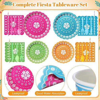 450 Pcs Fiesta Tableware Set Decorations, Serves 50 | Mexican Party Paper - Image 3