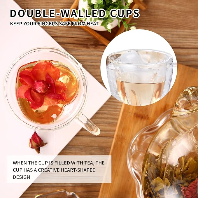 Glass Teapot Set, 40OZ/1200ml Stovetop Safe Glass Tea Kettle - Image 9