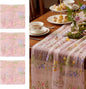 Pink Floral Table Runner 10ft Embroidery Tulle Spring Wildflower Table Runner by Windkream