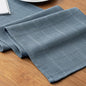 Linen Textured Table Runner, Machine Washable, Farmhouse Neutral Checked table by Aoztio