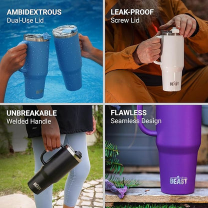 Beast 50 oz Tumbler with Handle Stainless Steel Vacuum Insulated Coffee Ice Cup - Image 4