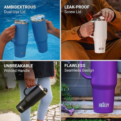 Beast 42 oz Tumbler with Handle Stainless Steel Vacuum Insulated Coffee Ice Cup - Image 5