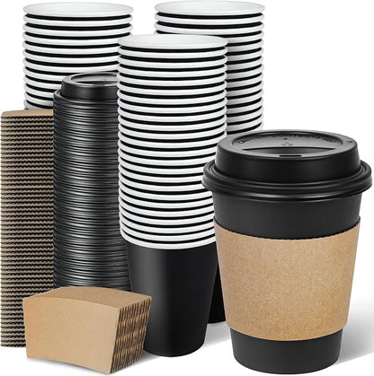 Ginkgo 100 Pack 12 oz Disposable Coffee Cups by HOME