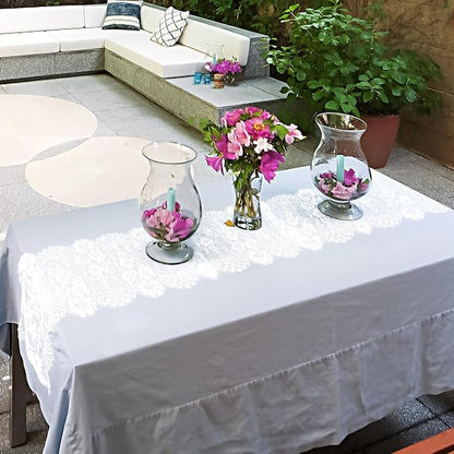 10 Pcs White Lace Table Runner 14 x 120 Inch Vintage Table Runner - Image 4