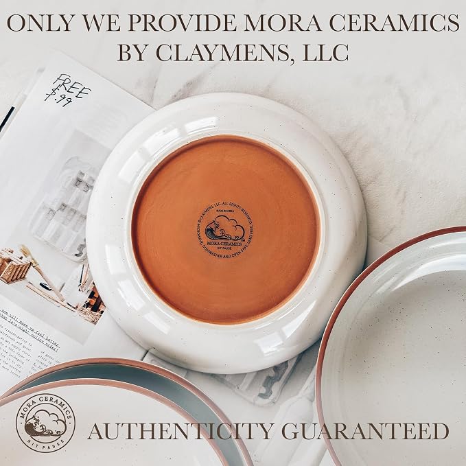 Mora Ceramic Large Pasta Bowls 30oz, etc Plate/Wide Bowl - Image 8