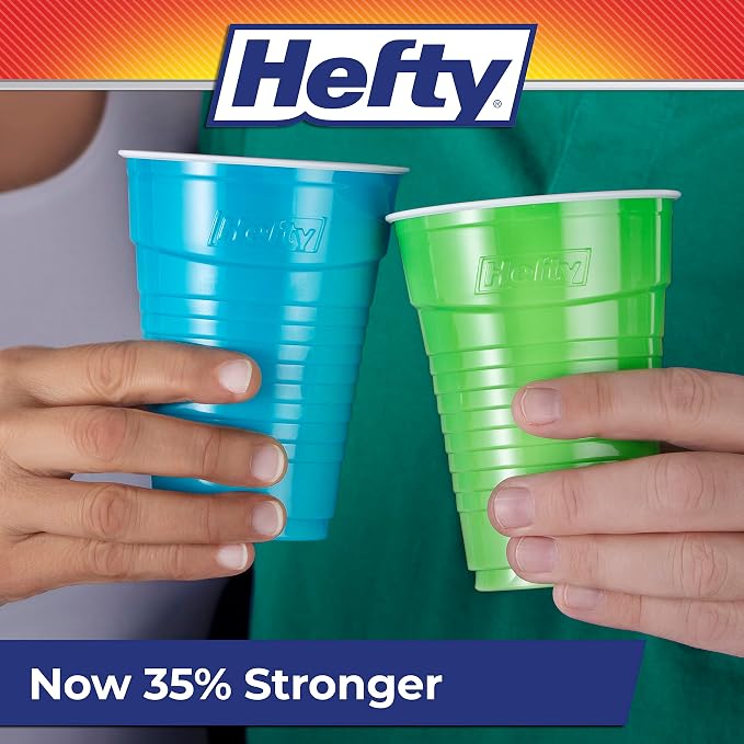 Hefty Party On Disposable Plastic Cups, 16 Ounce, Disposable Plastic Cups - Image 4