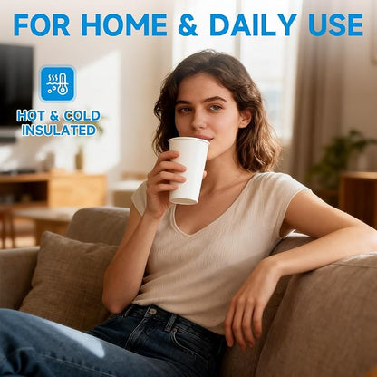 RACETOP Disposable Paper Coffee Cups 16 oz 500 Pack | BPA-free, Coffee Shop - Image 8