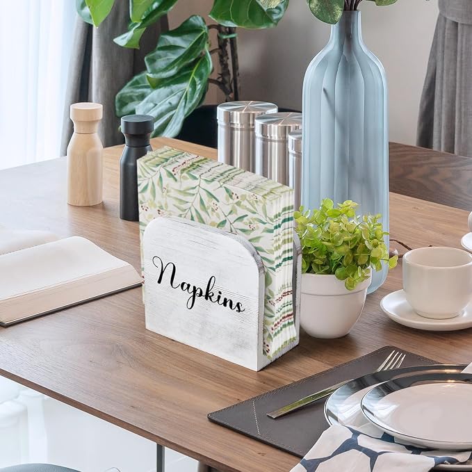 ALELION White-washed Wood Napkin Holder - Image 6