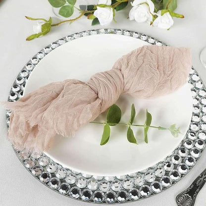 Efavormart 5 Pack 24"x19" Beige Matte Gauze Cheesecloth Napkins, Stone Toned - Image 2