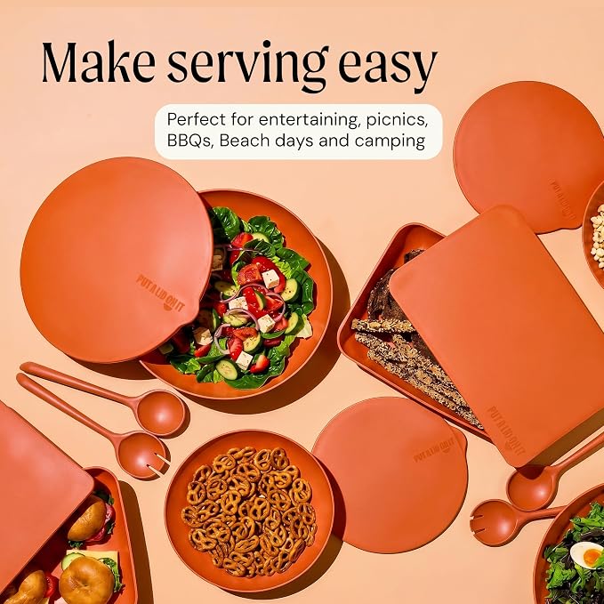 Salad Servers - Spoon and Fork Serving Set, Certified Recycled Food-Safe Plastic - Image 6