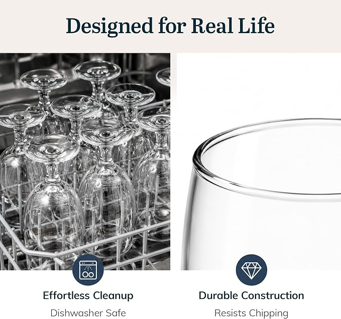 Libbey Classic Glass Goblets Set of 12, Stemmed Water & Tea Glasses | 16.25 oz - Image 3