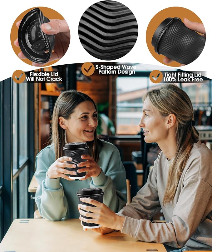 100 Pack 12 oz Disposable Coffee Cups - Image 5