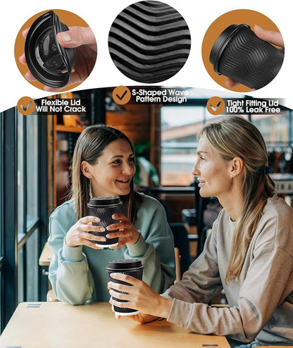 100 Pack 12 oz Disposable Coffee Cups - Image 5