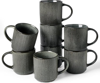 famiware Coffee Mug Set for 8, Star 12 oz Catering Mugs Cup Set by Famiware