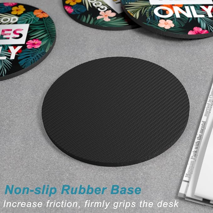 Coasters for Drinks, Kitchen Home Decor Housewarming Gift, Round 4 in - Image 5