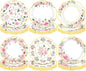 Umigy 120 Pcs Summer Pink Floral Paper Plates 7 Inch Floral Party Decoration Plates, Summer Wild Flower Disposable Decorative Tableware for Birthday Wedding Baby Shower Tea Party Bridal Shower