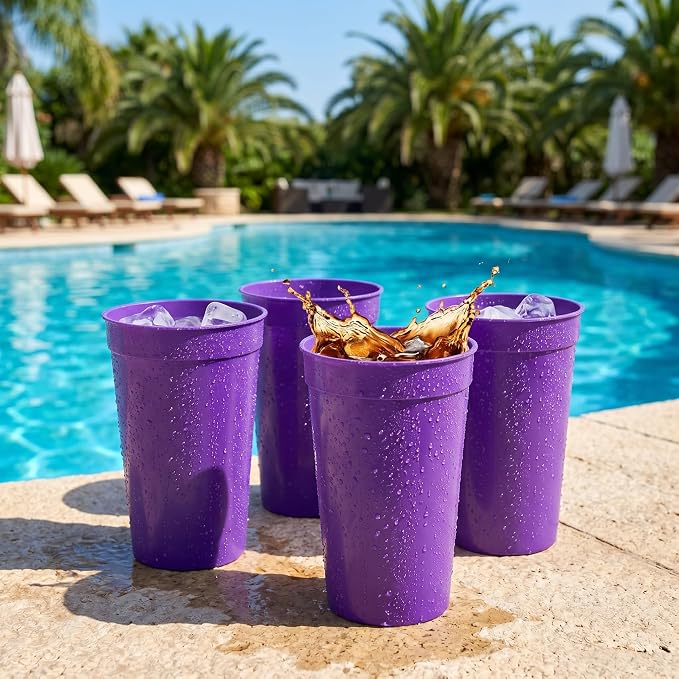Fasmov 30 Pack 16 oz. Plastic Cups Plastic Tumblers Blank Reusable Drink - Image 4