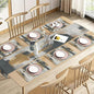 Emvency Table Runner and Placemats Set of 6, Abstract Vintage Gray | Brown Art by Emvency