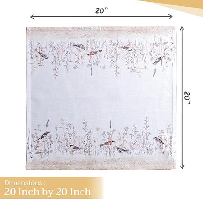 Maison d' Hermine Cloth Napkins Set of 4 100% Cotton Everyday Reusable Square Napkins Cloth Washable Dinner Wedding Valentines Day Decorations Spring/Summer (Meadow Florals - Brown, 20" x 20")
