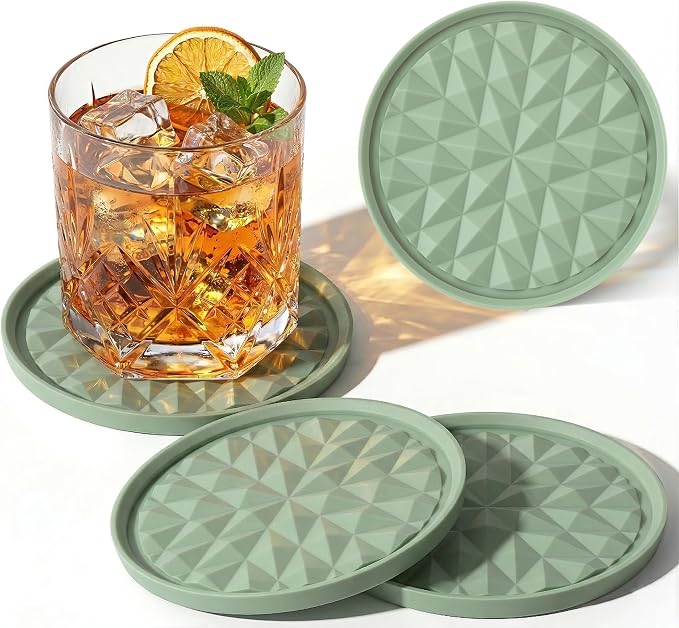 Silicone Drink Coasters Set of 4, Coaster by Wingcases
