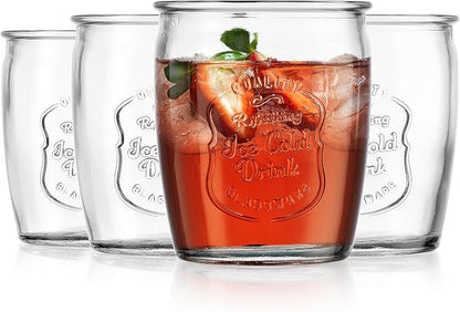 Glaver's Glass Tumblers Premium Drinking Glasses set Of 4 Genuine Artisan-Made by Glavers