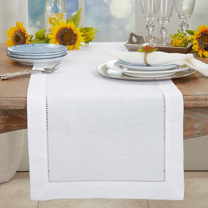 SARO LIFESTYLE Hemstitched Border Table Runner - Image 3