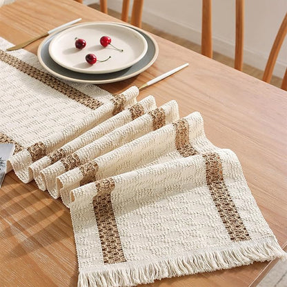 Boho Table Runner for House Decor 132 Inches Long Farmhouse Macrame Table - Image 3