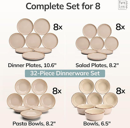 32 Piece Stoneware Dinnerware Set - Image 6