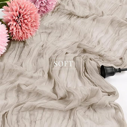 6 Pcs Cheesecloth Table Runner 10FT Rose Brown Runner - Image 4