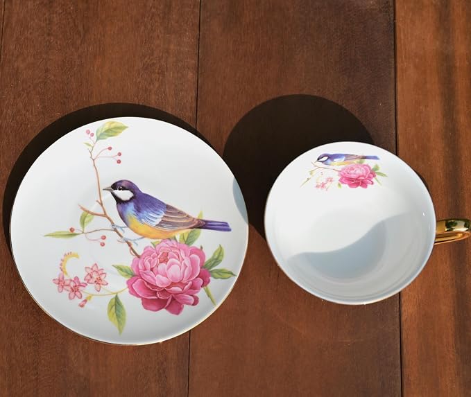 British Coffee Cup 3 Piece Set（6.8oz） Household Fashional Tea Cup - Image 5