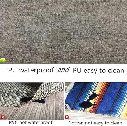 WAZAIGUR Waterproof Easy to Clean Non-Slip Heat Resistant Thick Faux Leather Placemats for Dining Table Set of 8,Light Brown