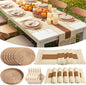 6 Sets Boho Decoration Placemats Round Woven Placemats, Cloth Napkins, Wood by Gandeer