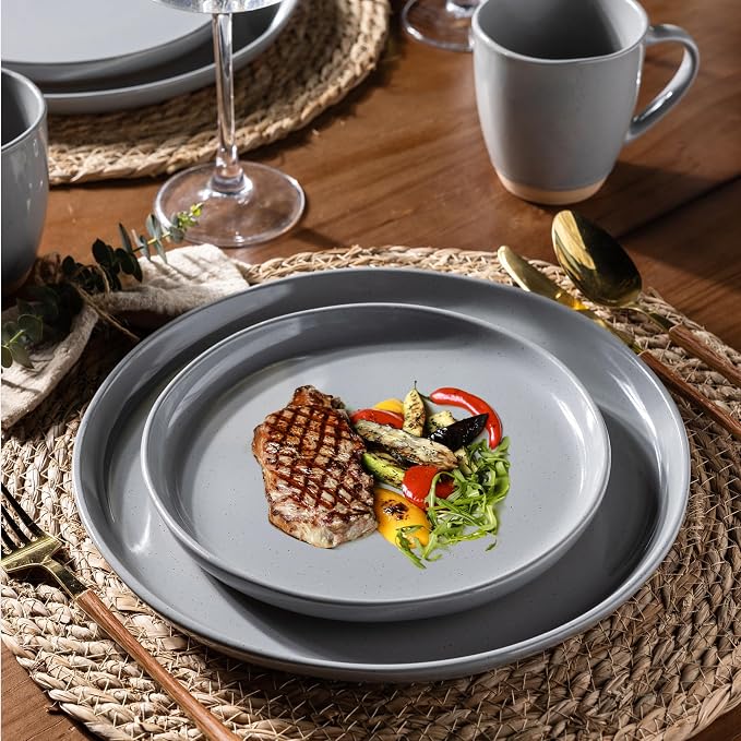 AmorArc Dinnerware Sets for 8, 24 Pieces Ceramic Plates and Bowls Set | Scratch - Image 5