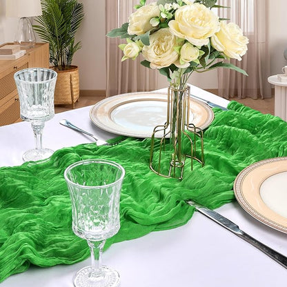 6 Pack 10Ft Green Cheesecloth Table Runner 23 x 120 Inch | Gauze Rustic Boho - Image 6