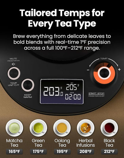 Viante Electric Gooseneck Kettle 0.8L, Pour Over Coffee & Tea, Temp Control | - Image 2