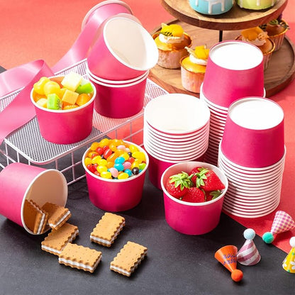 Jingmore Paper Ice Cream Cups 9oz Colored Disposable Dessert Bowls - Image 4