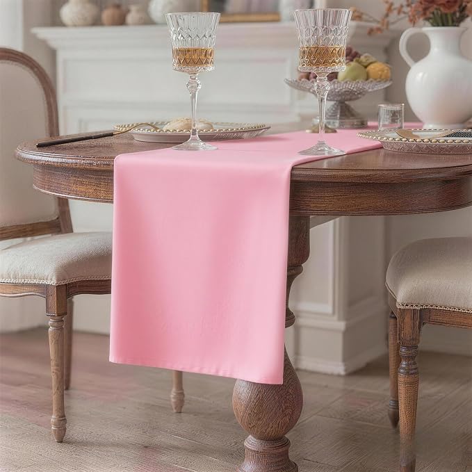 Pink Table Runner, Waterproof Washable Runners 60 Inches Long | Reusable 12x60 - Image 2