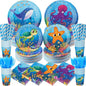 450 Pcs Under the Sea Tableware Set Party Decorations Ocean Birthday Paper by Unknown