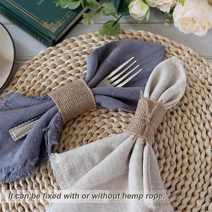 100pcs Burlap Napkin Rings - Image 5
