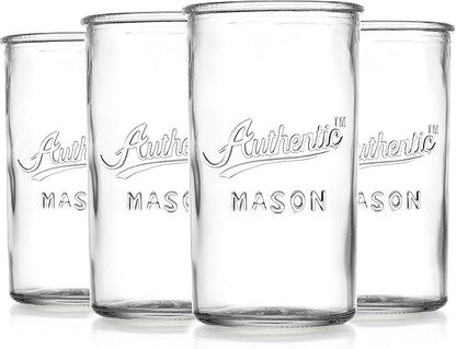 Glaver's Drinking Glasses – Set of 4 Authentic Mason Vintage Glassware – Clear - Image 4