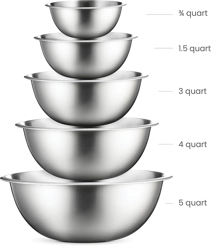 FineDine Stainless Steel Mixing Bowls Stainless Steel Mixing Bowl Set - Image 2