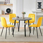 Modern 4-Person Round Dining Table Set, Space-Saving for Kitchen, Living Room, Apartment, Includes Dining Table & 4 Yellow Chairs,Small Dining Room Set for 4