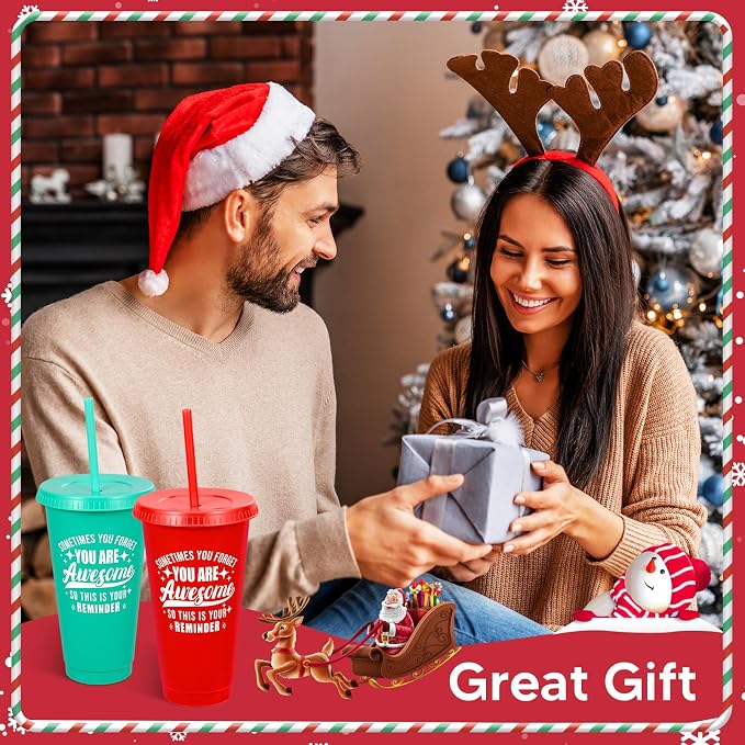 24 Pack Plastic Tumblers with Lids and Straws, Sometime You Forget You Are - Image 7