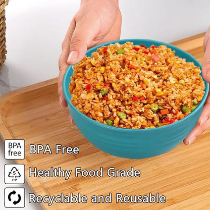 Unbreakable Wheat Straw Cereal Bowls Set of 4, 24 OZ Microwave and Dishwasher - Image 3