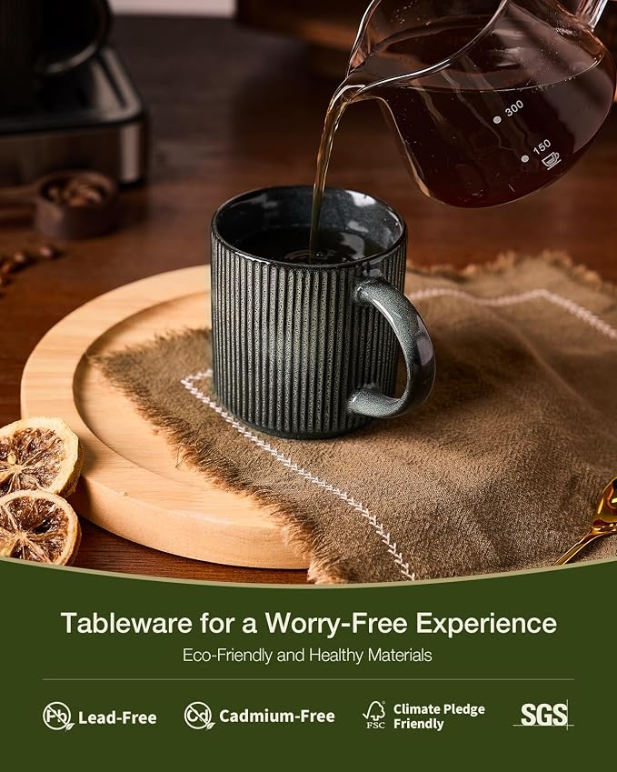 famiware Coffee Mug Set for 8, Star 12 oz Catering Mugs Cup Set - Image 2