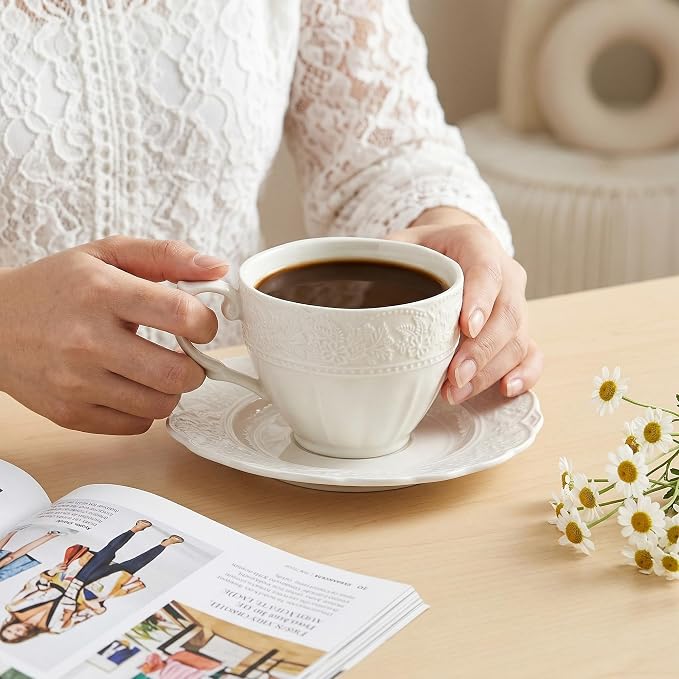 6 oz White Cappuccino Mug - Image 5