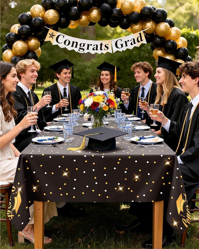 Pureegg Graduation Decorations 2026 Plastic Tablecloth Disposable 12 Pack - Image 2