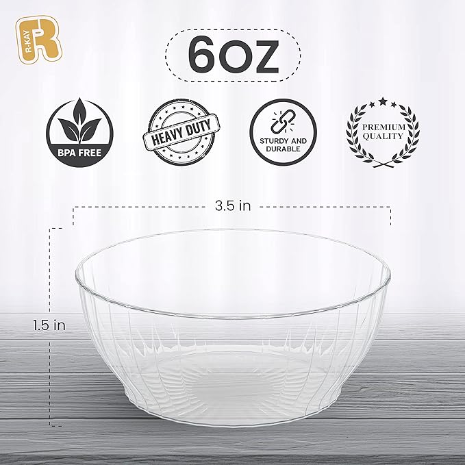 R-kay 6 Oz Clear Plastic Bowls - Image 6
