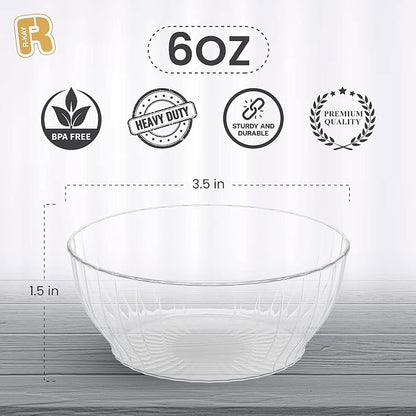 R-Kay 6 Oz Clear Plastic Small Bowls - Image 6