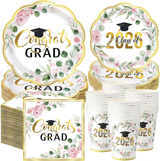Pickmesh 250 Pcs Class of 2026 Graduation Party Supplies by Pickmesh